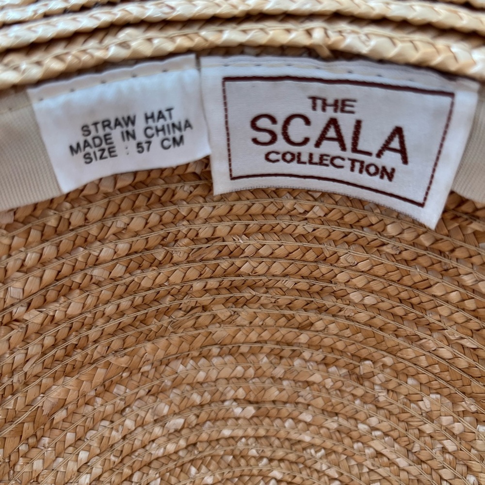 👒 Scala Collection Tan Straw Sun Hat 👒 - Picture 3 of 4